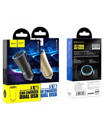 Hoco Z30 Easy Route Dual Port Mini Car Black Зарядно