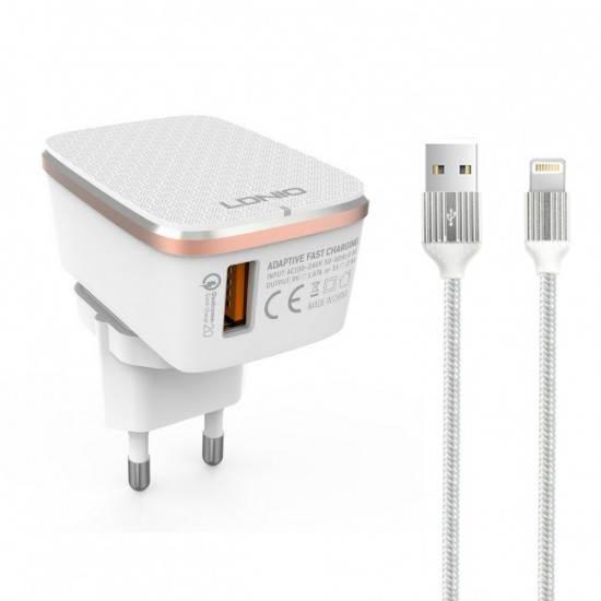 Ldnio A1204Q 14744 220V Зарядно с кабел iPhone