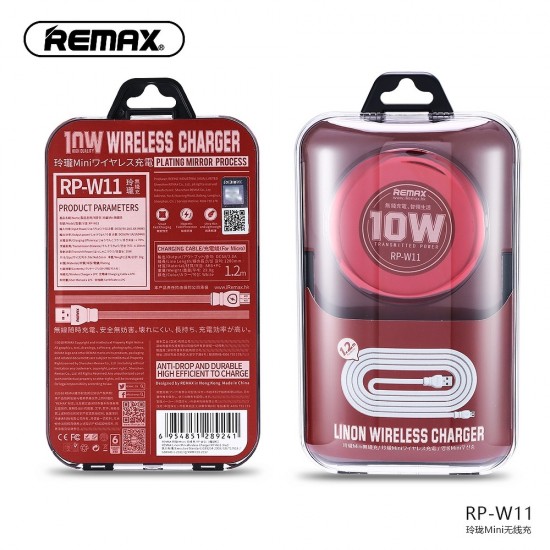 Remax RP-W11 Linon Wireless Mini Red Зарядно